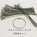 【100本セット】ワイヤーキーリング キーチェーン キーホルダー ステンレス ロックワイヤー アクセサリー 15cm 1.5mm【メール便 送料無..