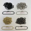 【100本】ボールチェーン 10~12cm 太さ2.4mm コネクター付き チェーン くさり アクセサリー パーツ ストラップ キーホルダー 材料 資材 ハンドメイド 【ネコポス送料無料】