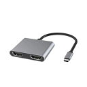 type c hdmi 変換 アダプタ 【 HDMI+HDMI + PD100W + USB3.0 】4-in-1 HDMI同時出力 hdmi分配 hdmi hub 4K 複数画面出力 USB-C & デュアル HDMI変換 アダプター HDMI ハブ デュアルモニターアダプタ(2)