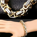 サージカルステンレス ブレスレット 金属アレルギー対応 メンズブレスレット シンプルブレスレット アクセサリー ステンレスブレスレット 幅約8.5mm ゴールド...