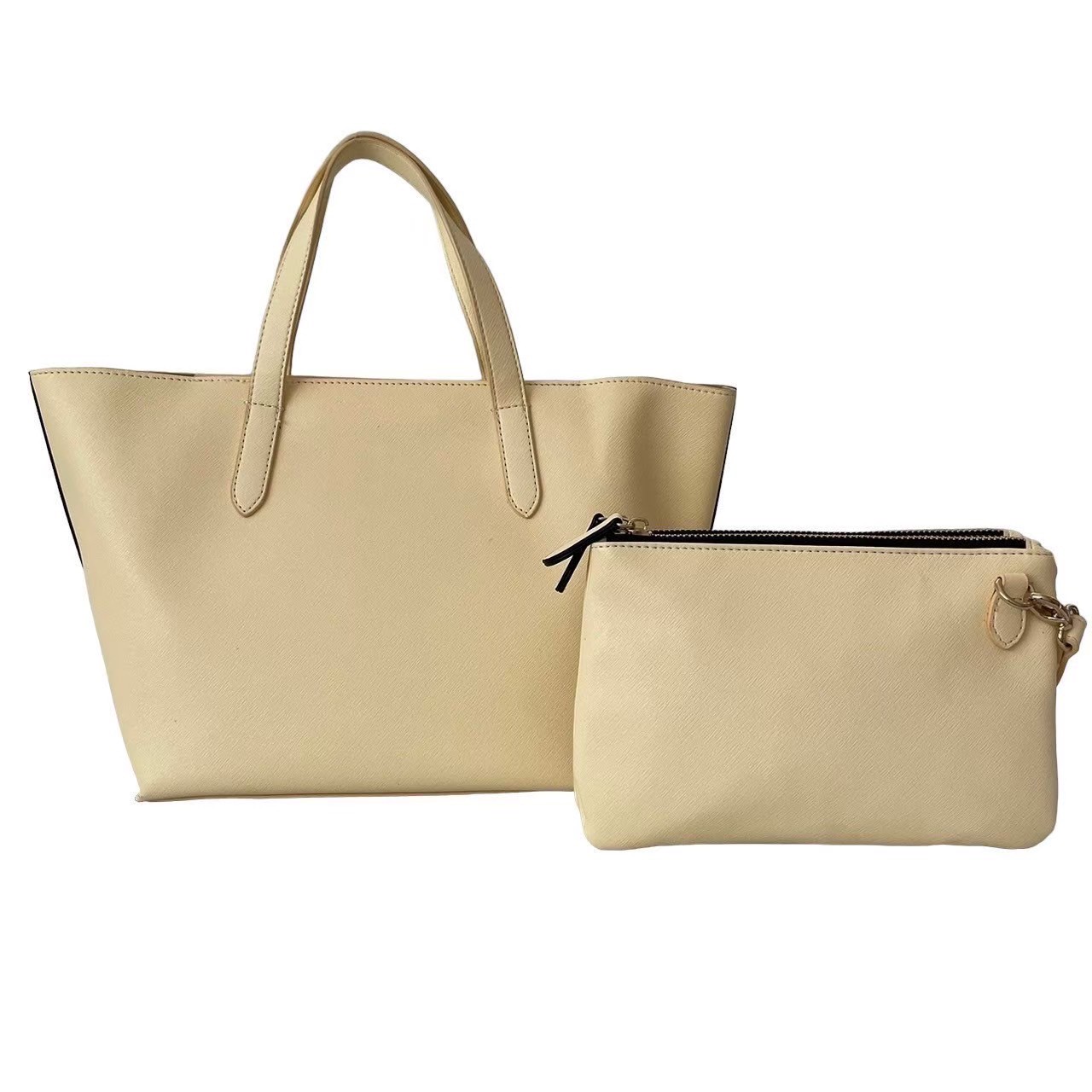 「中古」Samantha Thavasa サマンサタバサ ハンドバッグ レザー イエロー ミニ ショルダーバッグ付き ストラップ 2点セット レディース