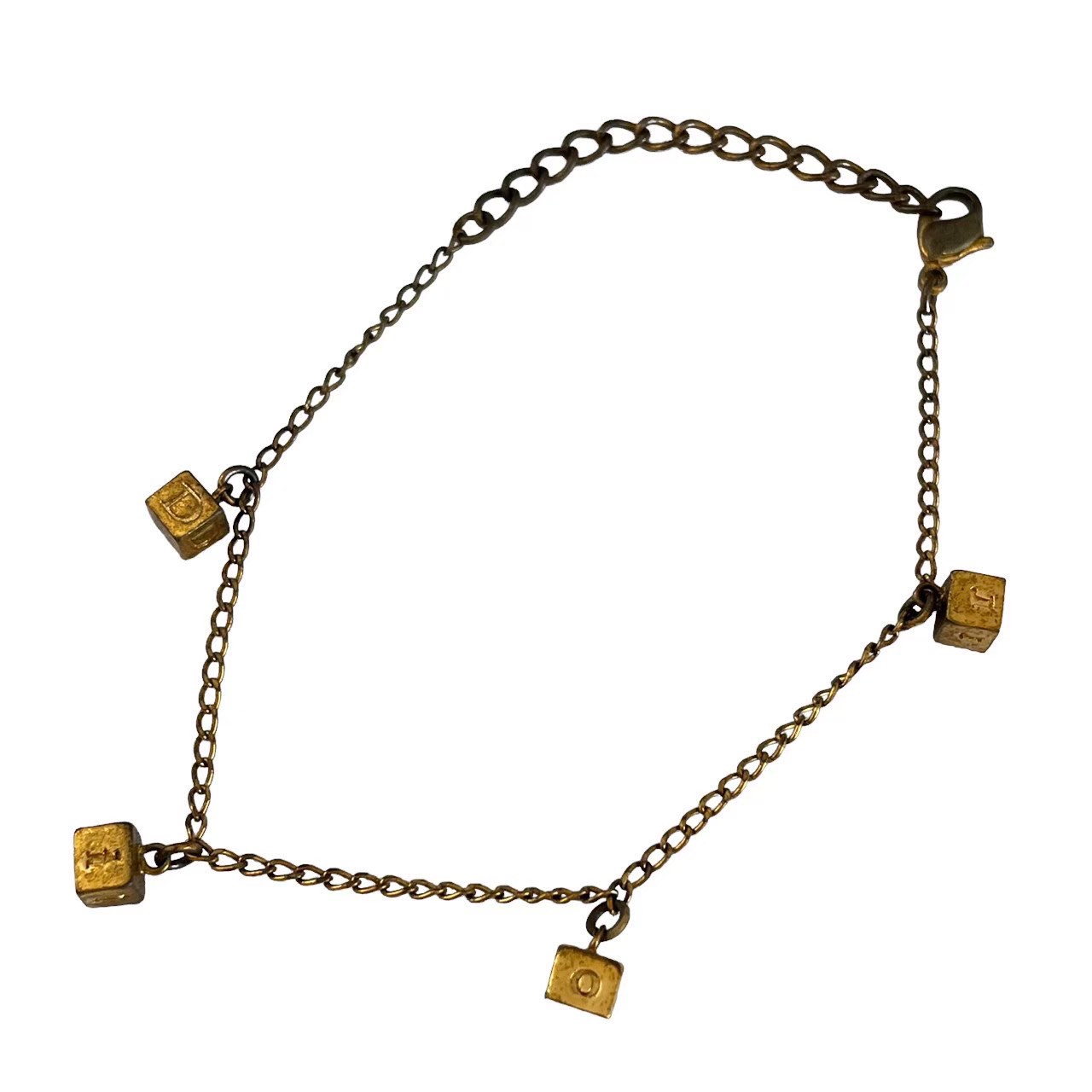 Rakuten - 「中古」Christian Dior ディオール ブレスレット バングル ロゴ キューブ キューブ アクセサリー 小物 ゴールド レディース