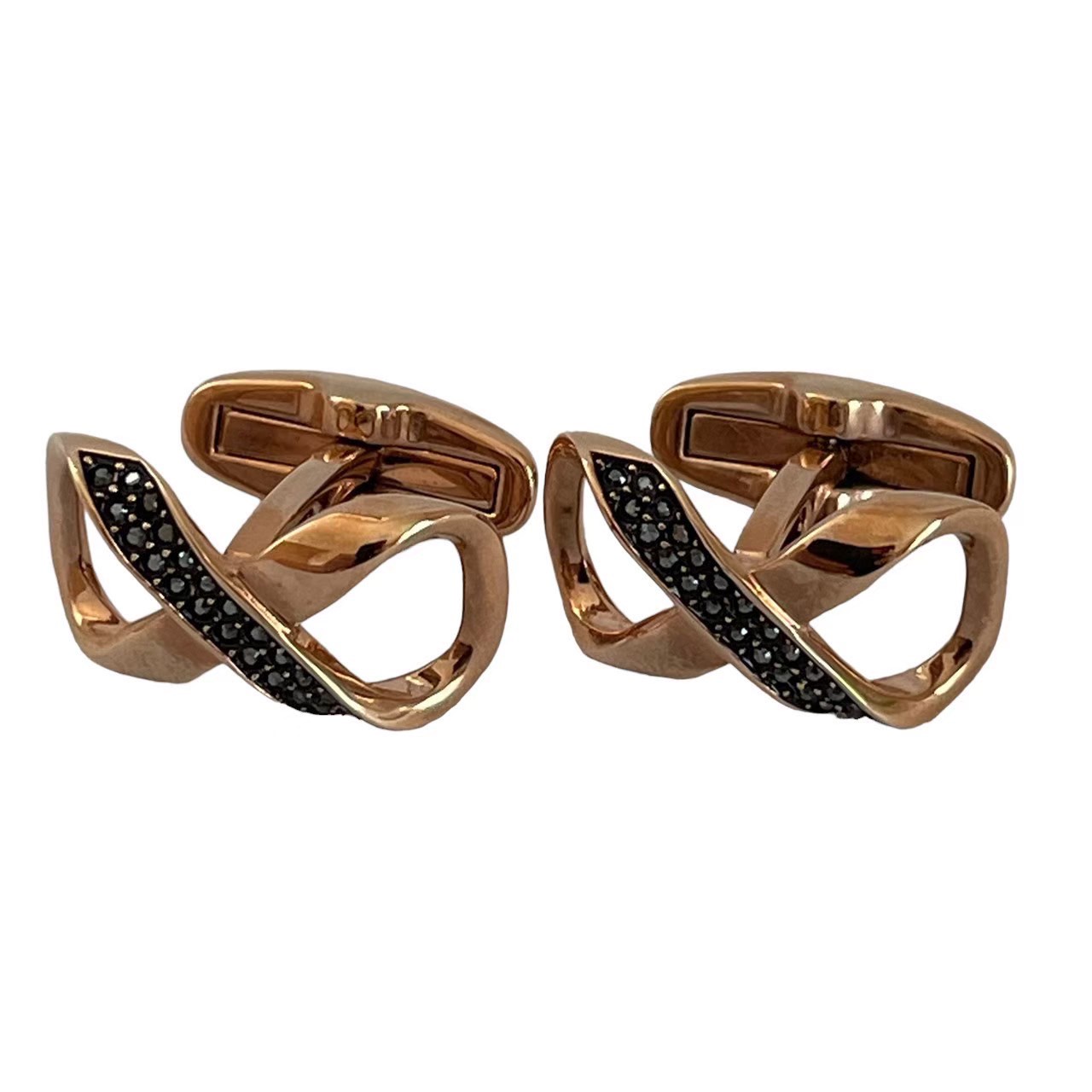 Rakuten - 「中古」SWAROVSKI スワロフスキー 5114441 Cross Signature カフス ストーン ピンクゴールド×ブラック 紳士 スーツ 小物 メンズ