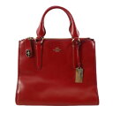 「中古」COACH コーチ ハンドバッグ ショルダーバッグ 2WAY バッグ 赤 レッド ボルドー レザー 金属 ゴールド かっこいい レディース(4)