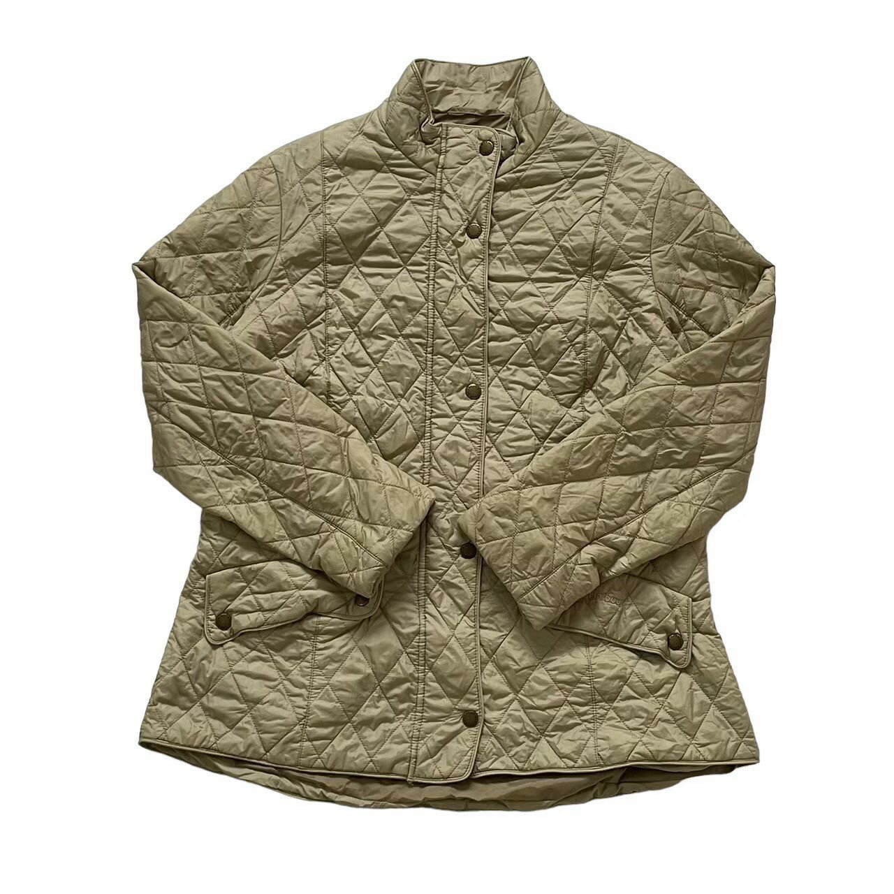 Rakuten - 「中古」Barbour　バブアー　キルティング ブルゾン　ナイロンジャケット ベージュ　メンズ　FLYWEIGHT CAVALRY　サイズ18　Lサイズ相当 メンズ