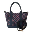 「中古」Daily russet デイリー ラシット トートバッグ ショルダーバッグ ハンドバッグ 斜めかけバッグ ピンク ブルー 総柄 レディース