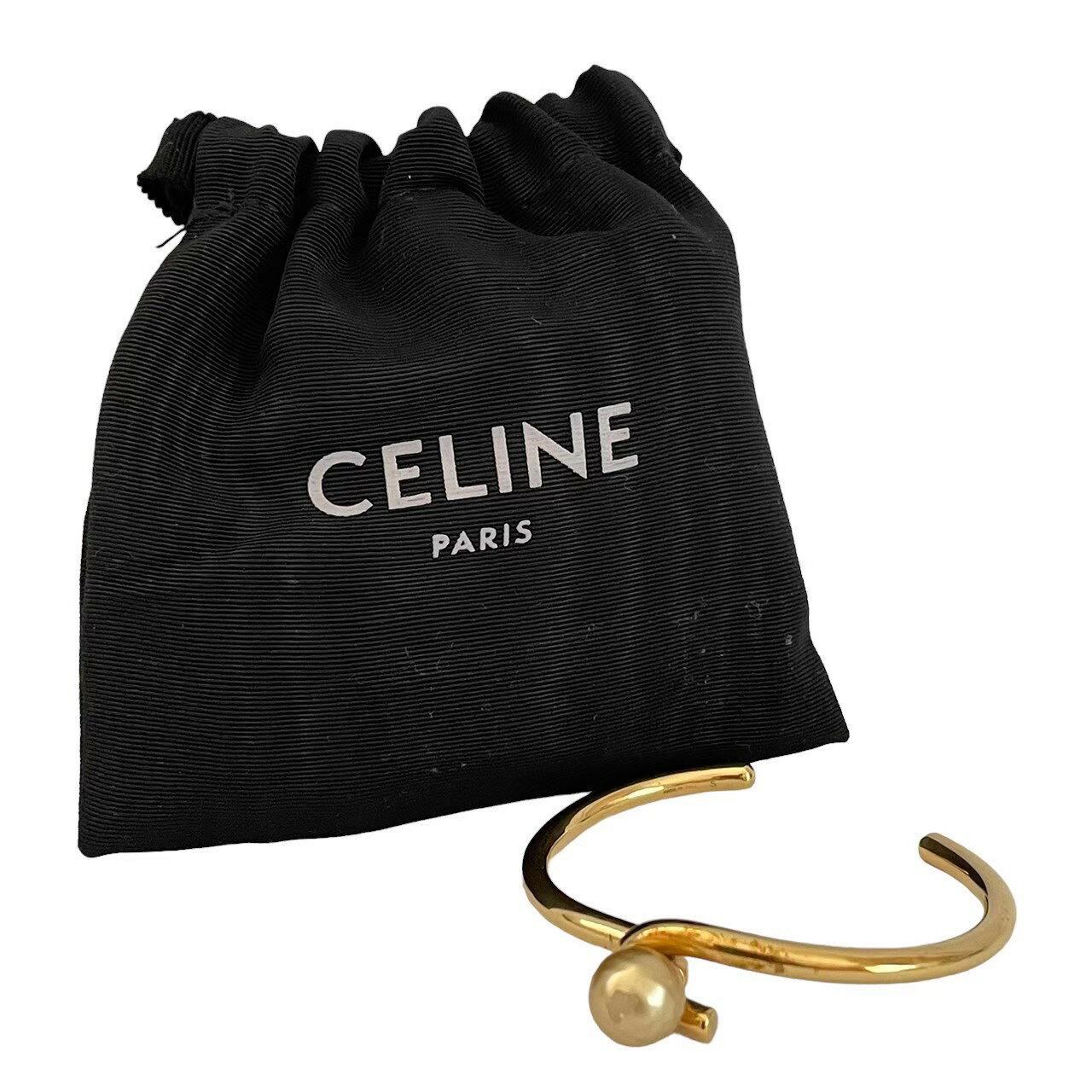 楽天総合ブランドリユースClimb「中古」CELINE セリーヌ 4AL106BPE.021G.S ブレスレット バングル フェイクパール ゴールド 【重量 約15g】 レディース