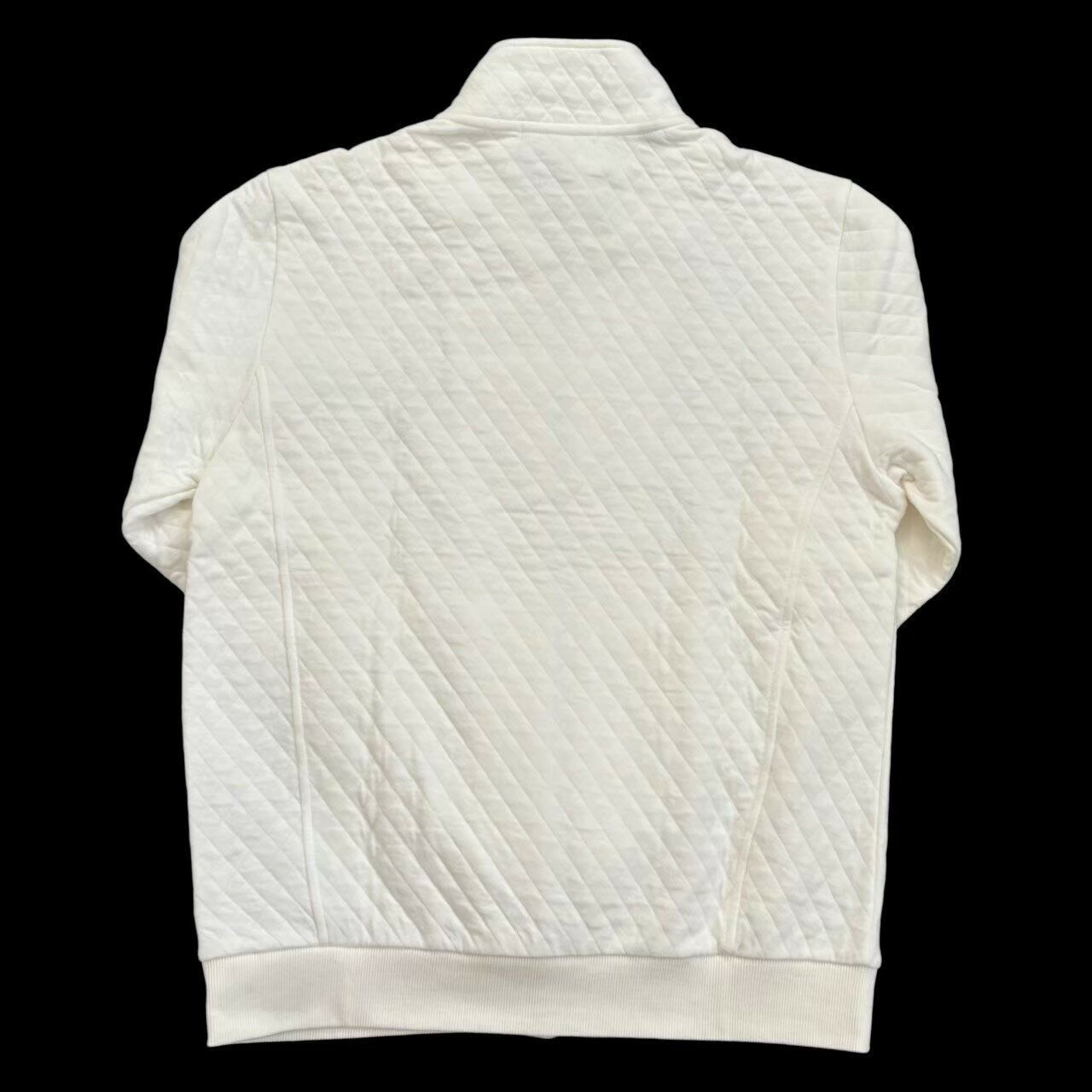 ［中古］GUESS ゲス スウェット 白 ホワイト ZIP UP ブルゾン 上着 アウター 綿 キルティング レディース Mサイズ