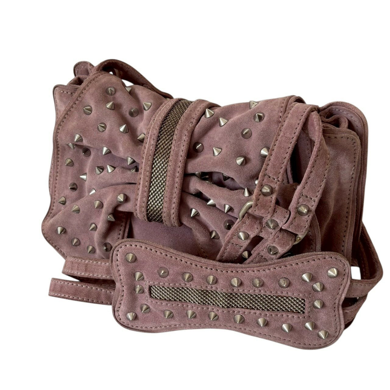 ［中古］3.1 plillip lim スリーワン フィリップリム 鞄 バッグ ショルダーバッグ エディ ボウ バッグ レイチェル・ビルソン 定価9万円 海外セレブ愛用 ピンク パープル カーフレザー スタッズ レディース　セレブ　ハイブランド