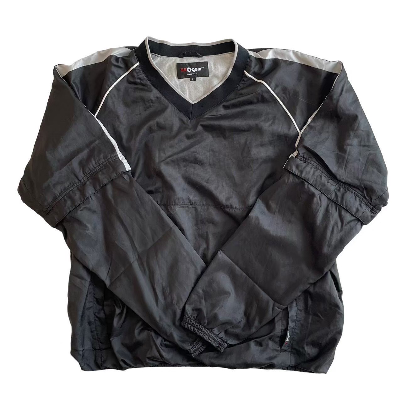 「中古」メガスポーツ アパレル スポーツ アウトドア ウェア トップス ブラック Vネック ポリエステル ..