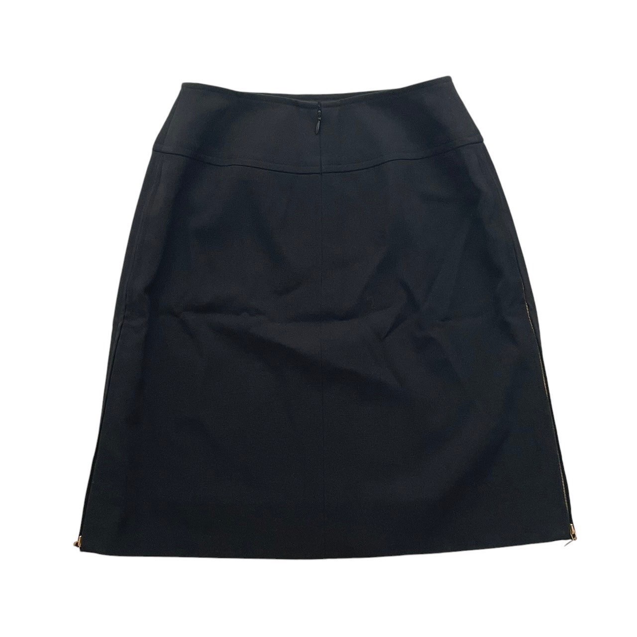 Rakuten - 「中古」CHANEL シャネル アパレル ファッション ブランド服 ボトムス スカート 黒 ジップゴールド ボトムス ひざ上丈 シルク ウール レディース