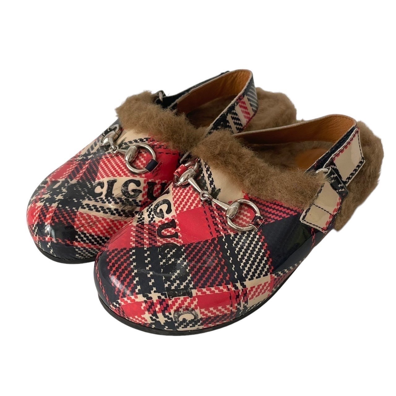 「中古」GUCCI グッチ サンダル 赤系 マルチカラー 526151 サンダル シューズ ホー...