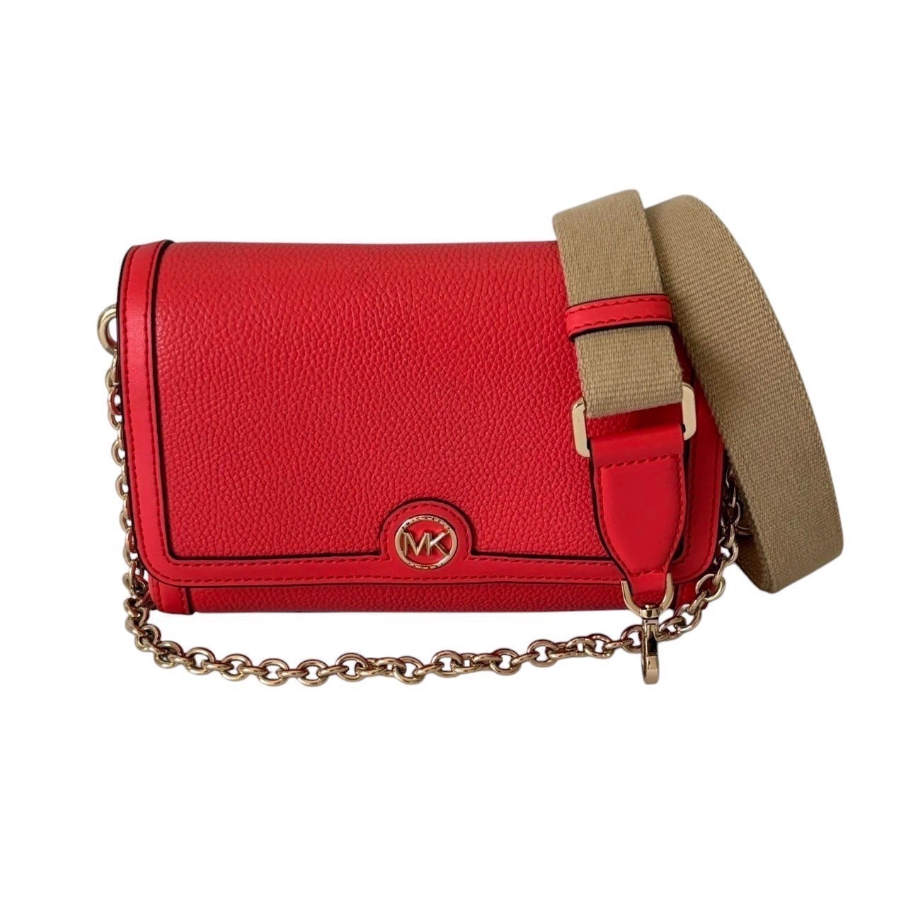 乐天商城 - 「中古」MICHAEL KORS マイケルコース 鞄 ショルダーバッグ 赤系 レッド チェーンバッグ 斜め掛け 肩掛け 手持ち鞄 レザー ロゴ レディース