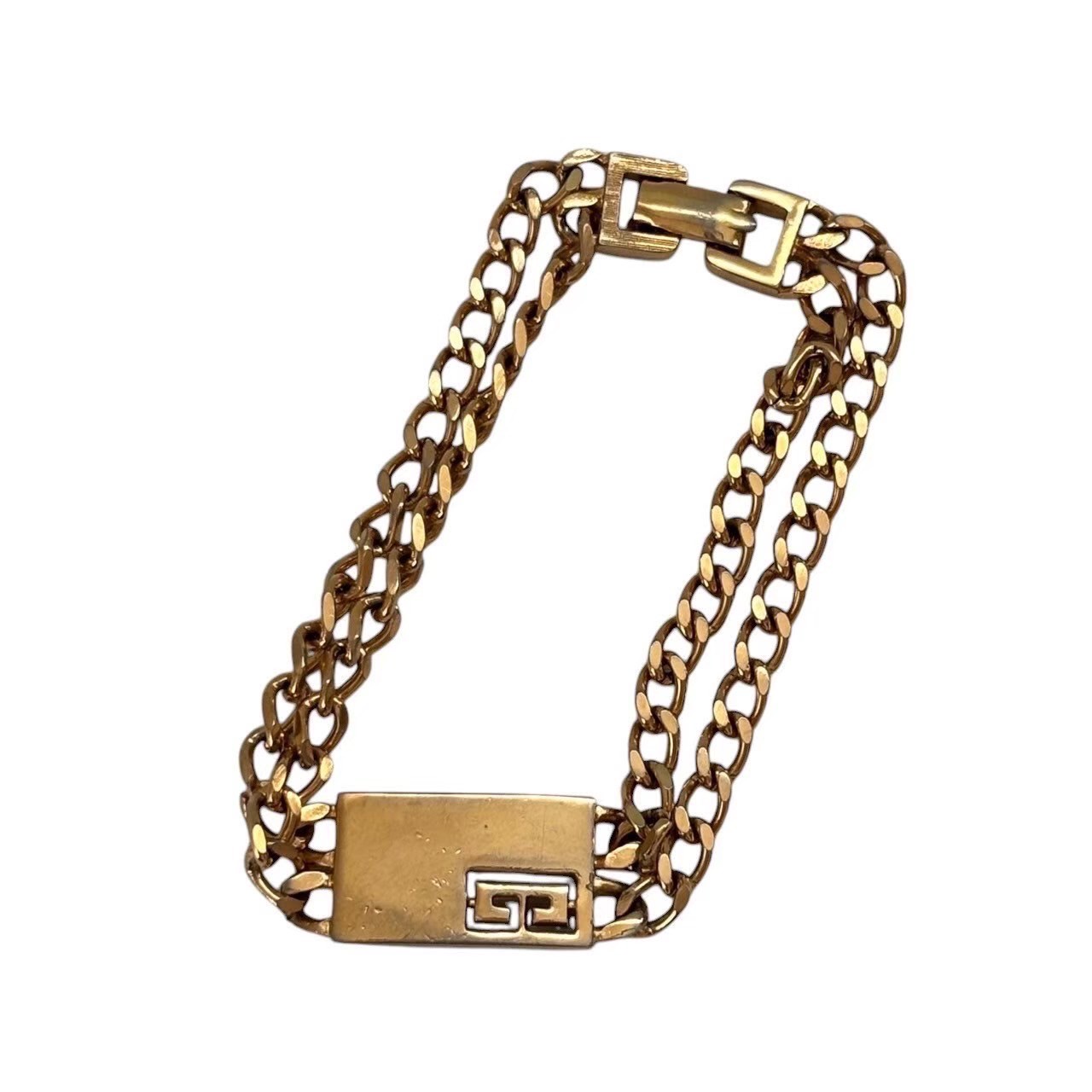 Rakuten - 「中古」GIVENCHY ジバンシー ブレスレット 金 ゴールド ブランド バングル アクセサリー 小物 ダブルチェーン ロゴ GP レディース
