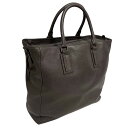 「中古」DOLCE&GABBANA ドルチェ&ガッバーナ 2wayバッグ グレー ショルダーバッグ トートバッグ ロゴプレート 手持ち鞄 肩掛け レザー メンズ