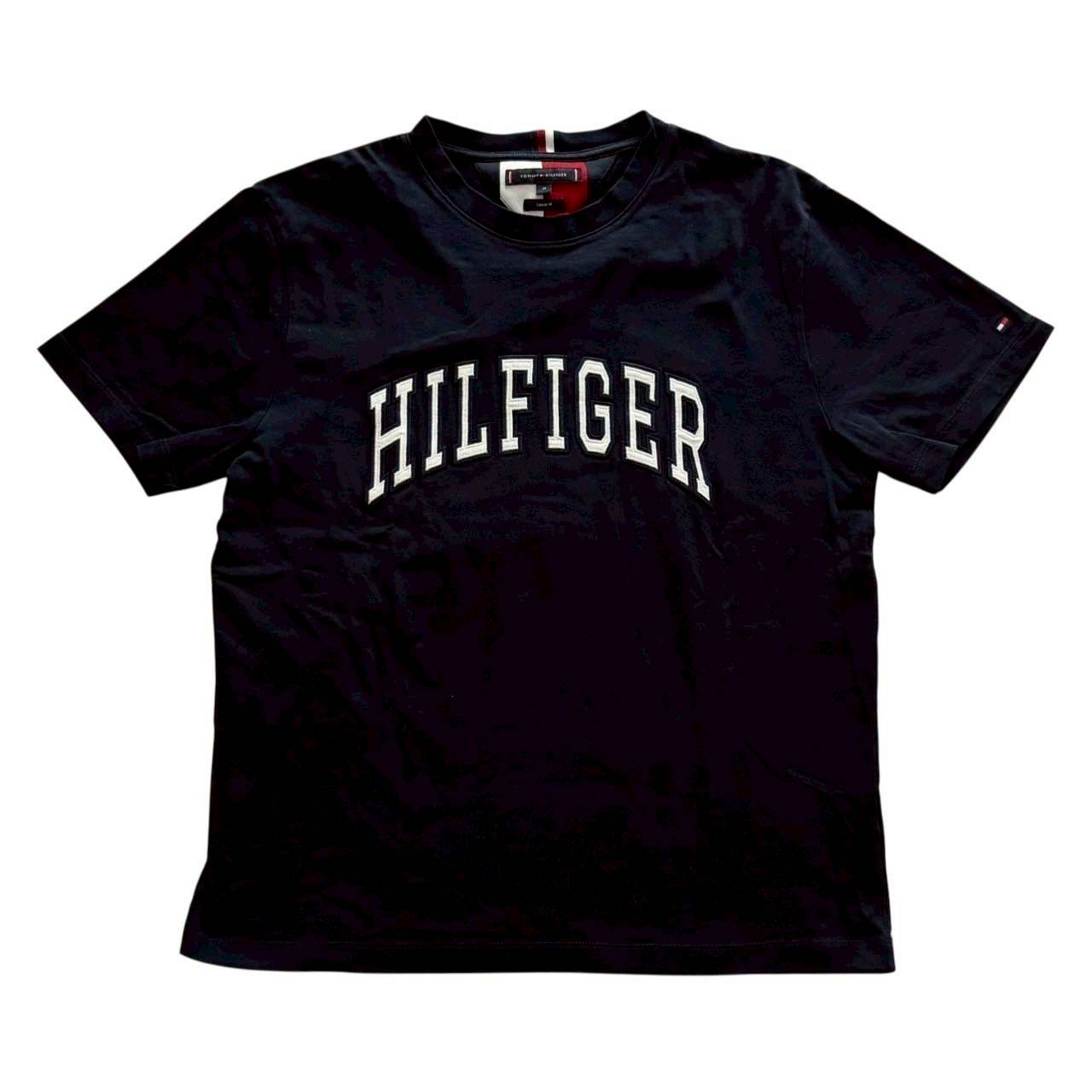 Rakuten - ［中古］TOMMY HILFIGER トミーフィルフィガー 半袖Tシャツ 紺 ネイビー 半袖 Tシャツ ロゴ入り シャツ メンズ Mサイズ