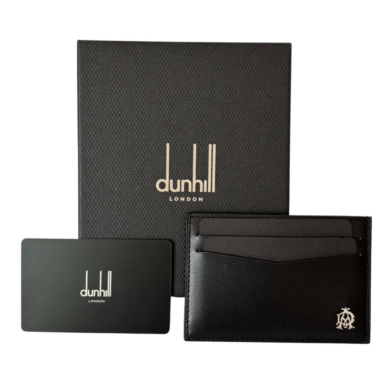 Rakuten - [未使用]dunhill LONDON ダンヒル 名刺入れ カードケース レザー ブラック 箱付き ロゴ入り 高級 ビジネス メンズ IM9317 両面カード収納