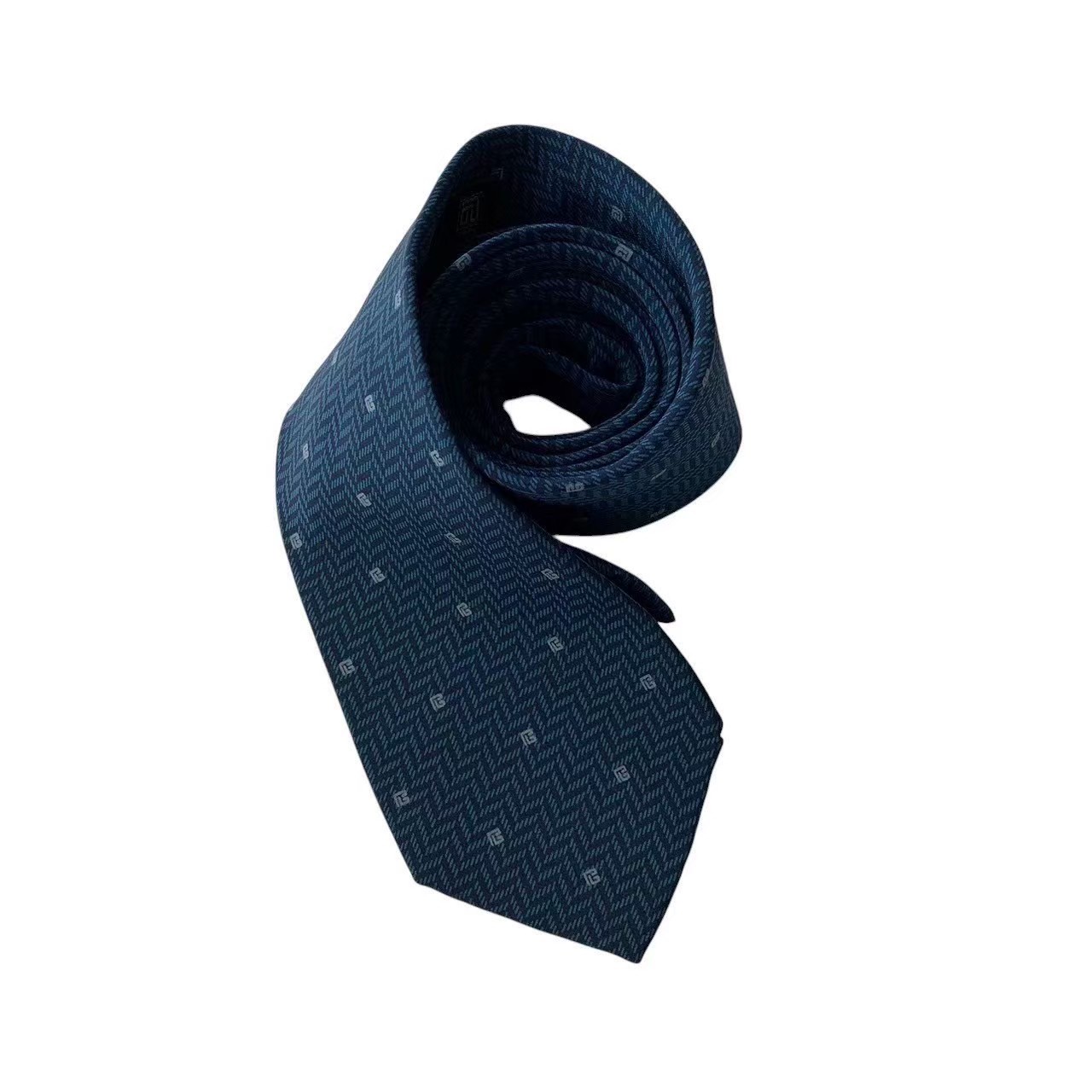 Pierre Balmain - 「中古」PIERRE BALMAIN ピエールバルマン ネクタイ ブランド 小物 スーツ ファッション ネイビー 紺 ロゴ柄 総柄 シンプル かっこいい ビジネスマン 紳士 メンズ