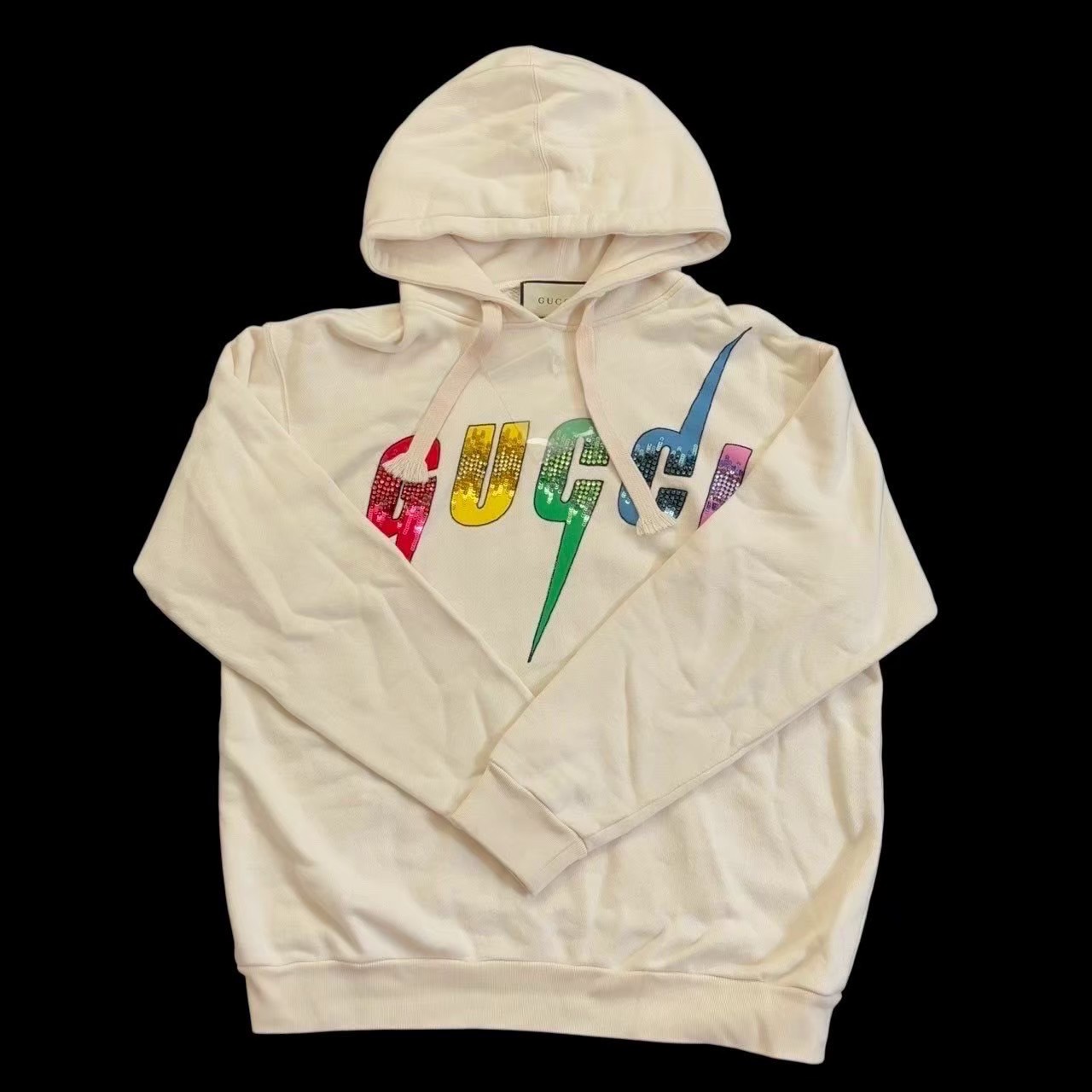［中古］GUCCI グッチ パーカー ファッション ブランド服 アパレル 白 マルチカラー ホワイト ラメ ス..