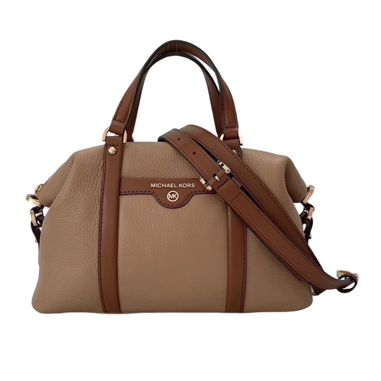樂天商城 - ［中古］MICHAEL KORS マイケルコース 鞄 ブランド ハンドバッグ 茶 ブラウン ベージュ ショルダーバッグ 手持ち鞄 斜め掛け 肩掛け ロゴ レザー 可愛い レディース
