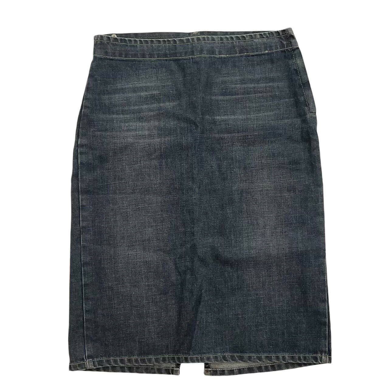 樂天商城 - ［中古］FENDI フェンディ デニムスカート 青 ブルー ボトムス ひざ丈スカート バック スリット レディース サイズ 26インチ Sサイズ相当
