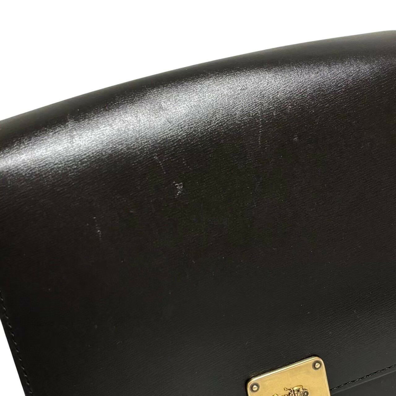 ［中古］COACH コーチ ショルダーバッグ ブランドバッグ 黒 ブラック ハットン クロスボディバッグ ターンロック 肩掛け 斜め掛け ロゴ レザー レディース