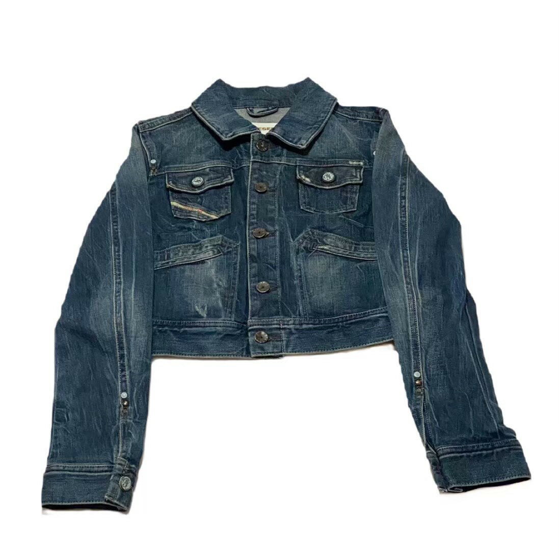 Rakuten - ［中古］DIESEL ディーゼル アウター ブランド ファッション アパレル デニムジャケット ダメージ加工 サイズXS RN93243 ブルー 青 コットン レディース