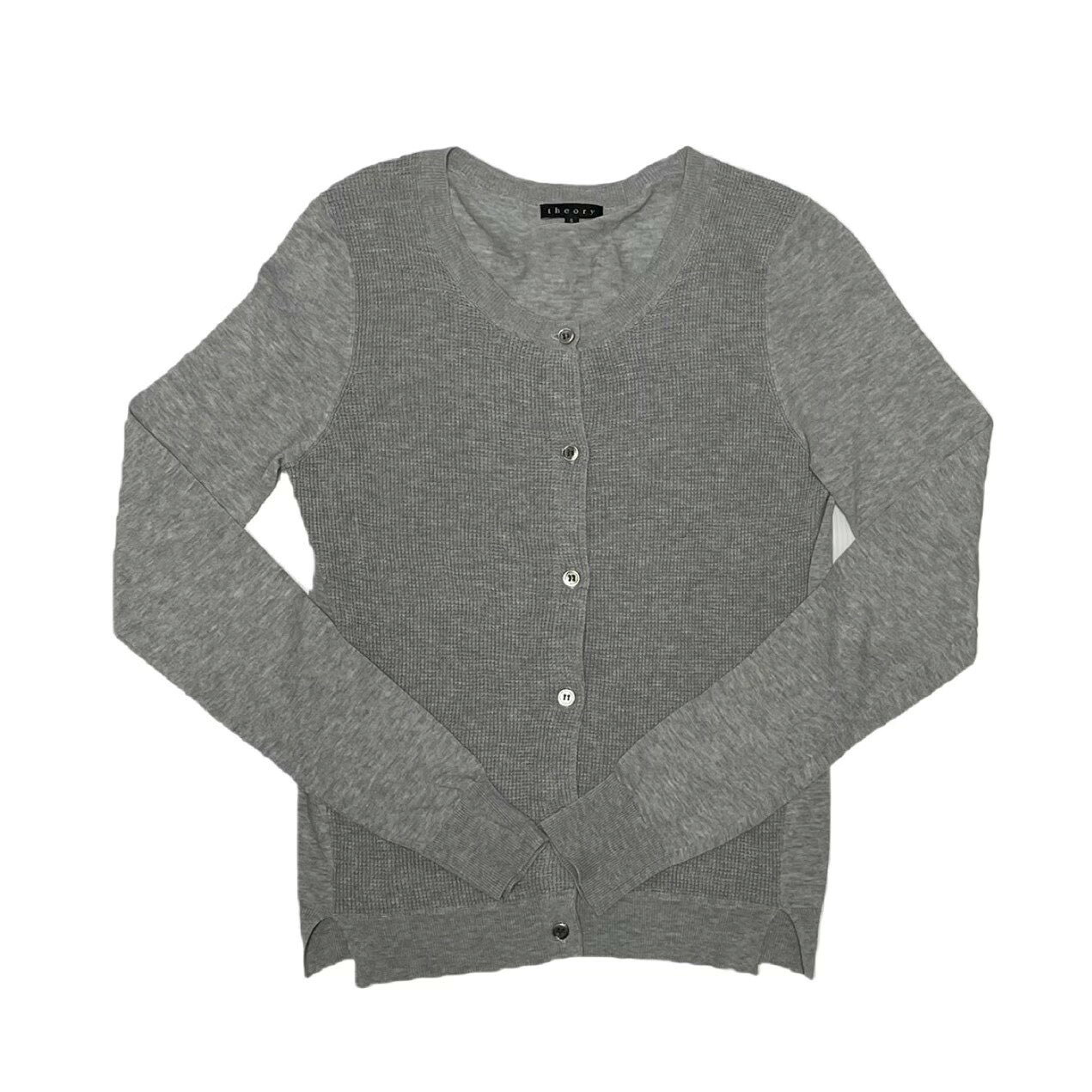 Rakuten - 「中古」theory セオリー カーディガン ブランド 服 ファッション アパレル トップス 長袖 アウター 01-3303723 COL025 サイズS グレー 綿 レディース