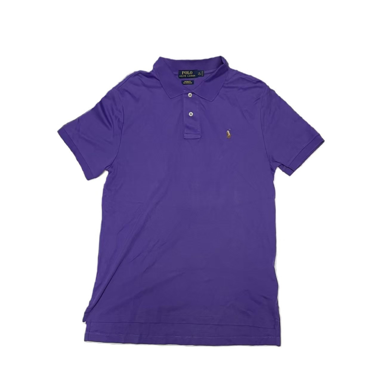 「中古」POLO RALPH LAUREN ポロ ラルフローレン ポロシャツ トップス カスタムフィット ストレッチ素材 ブランド 服 アパレル ファッション パープル コットン メンズ