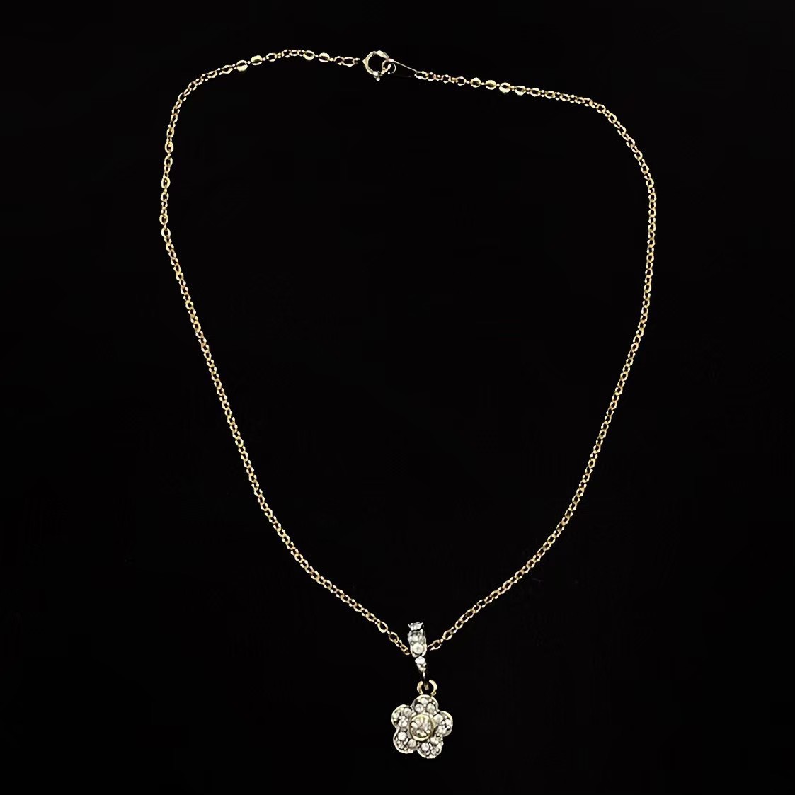 「中古」Swarovski スワロフスキー スワロ チョーカー ネックレス アクセサリー ブランド 小物 花 クリスタル ゴールド 合金 可愛い レディース(4)