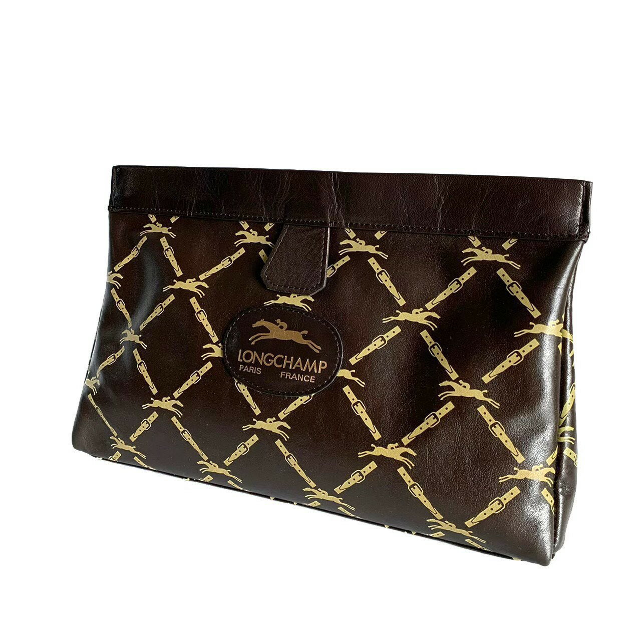 ［中古］LONGCHAMP ロンシャン バッグ クラッチバッグ セカンドバッグ ブラウン ブランド 小物 おしゃ..