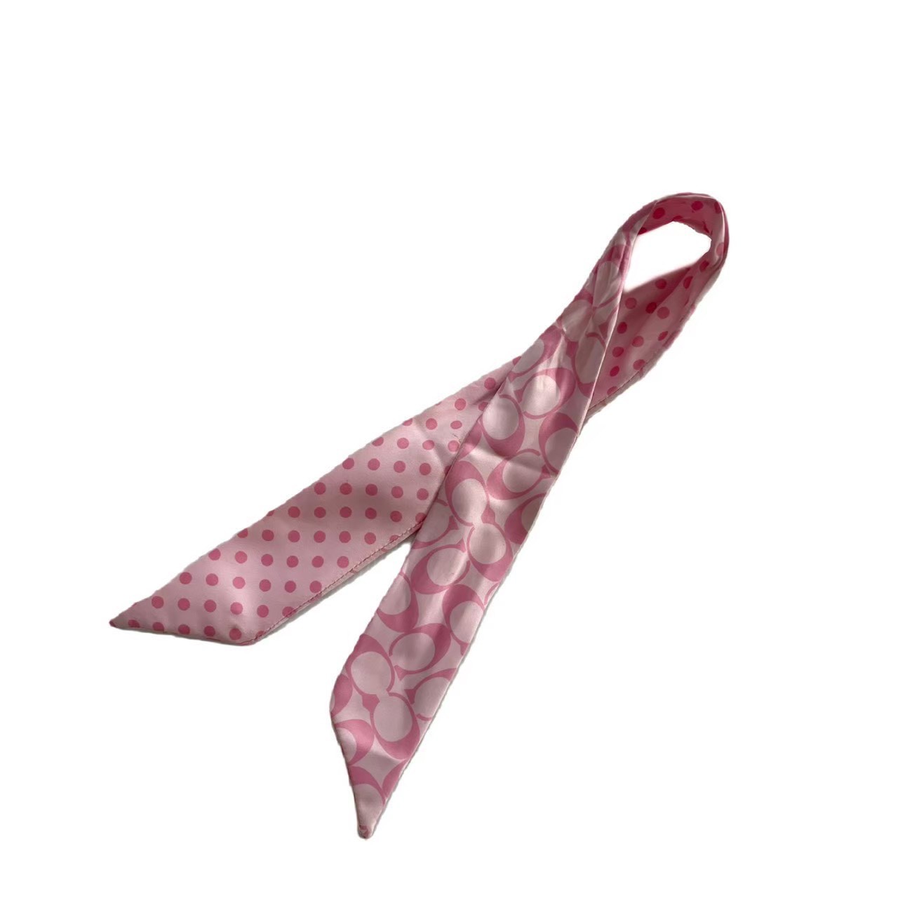 ［中古］COACH コーチ スカーフ ブランド 小物 ファッション アパレル ショート スカーフ ピンク シグ..