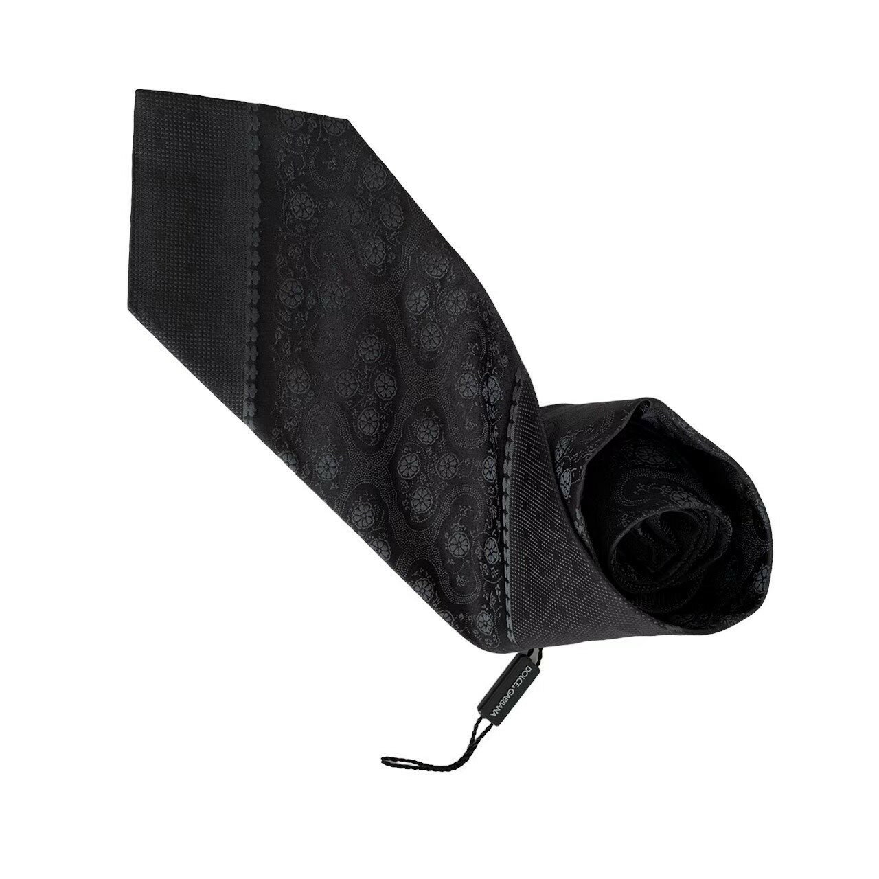 ［未使用］DOLCE＆GABBANA ドルチェアンドガッバーナ ドルガバ ネクタイ ブランド 小物 ブラック 黒 ネ..