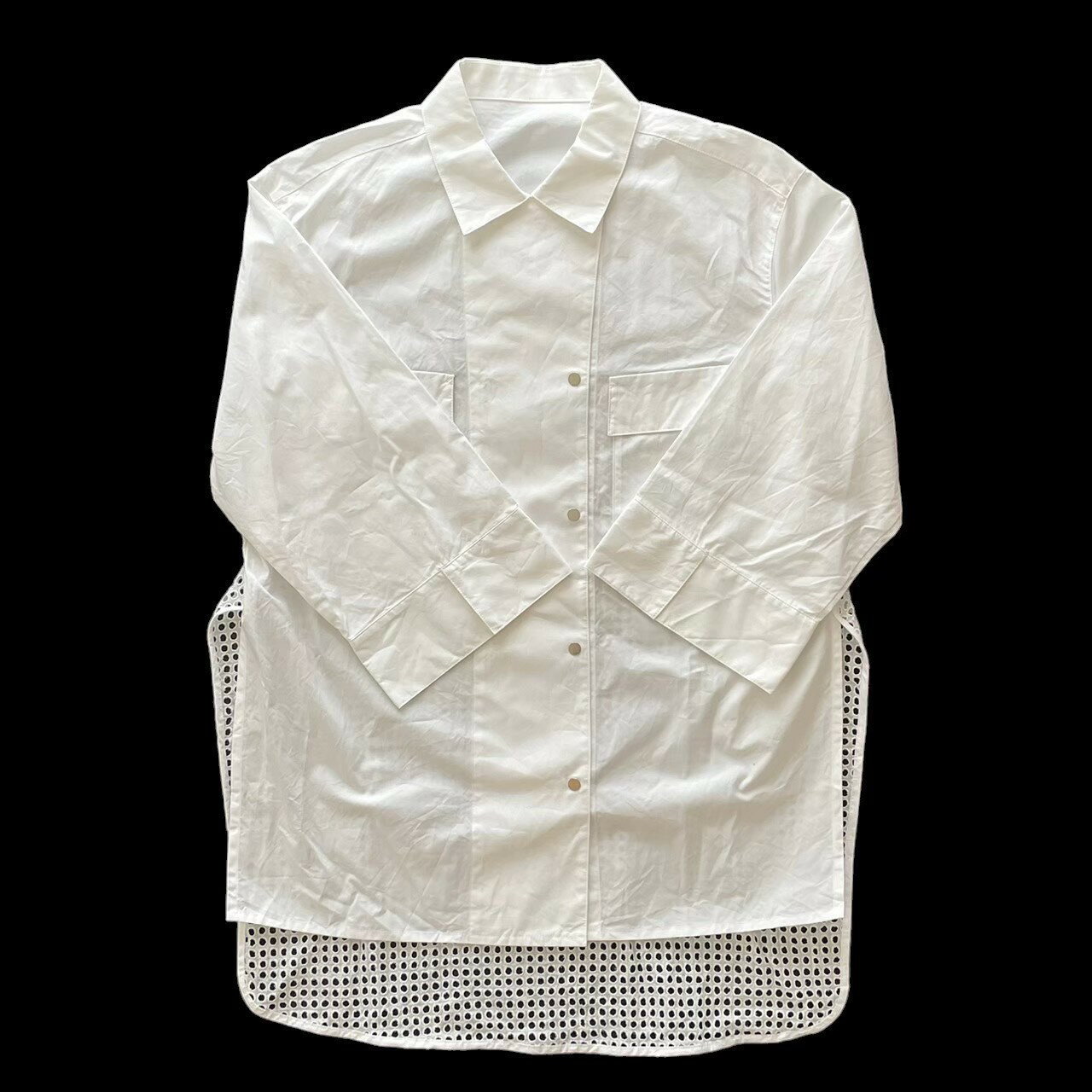 Rakuten - ［未使用］LANVIN ランバン シャツ ブラウス ブランド 服 アパレル ファッション 白 ホワイト 綿 コットン レース サイズ36 No2945691 Col90 レディース