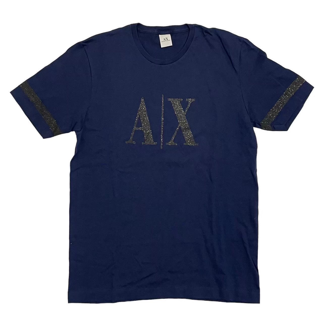Rakuten - ［中古］ARMANI EXCHANGE アルマーニエクスチェンジ アルマーニ トップス ロゴ入りTシャツ 紺 ネイビー 半袖 ロゴ入り Tシャツ Lサイズ USA製 メンズ