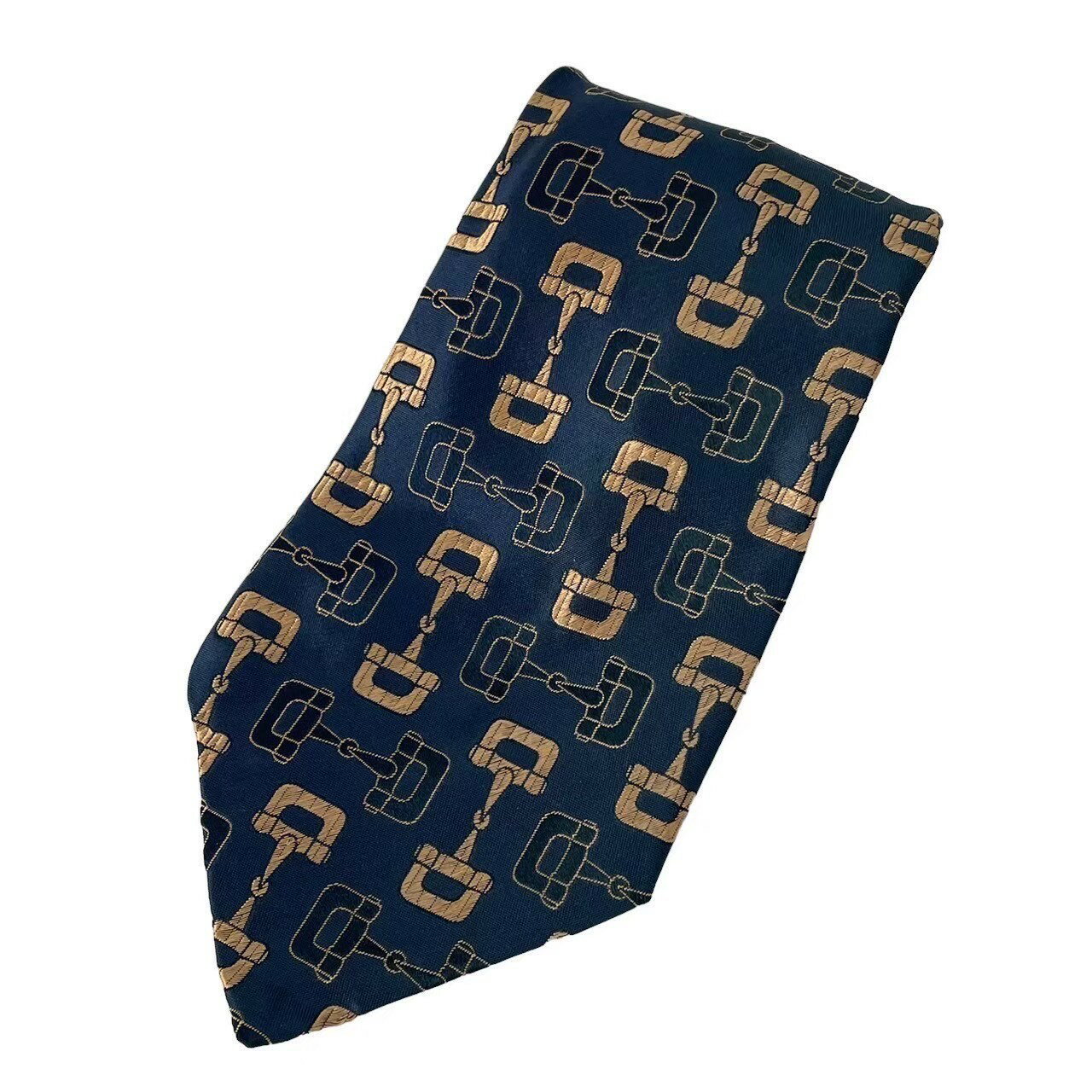 乐天商城 - ［中古］GUCCI グッチ ネクタイ ブランド 小物 ファッション 紺系 ネイビー 総柄 ワイド シルク ビジネス スーツ イタリア製 紳士 メンズ