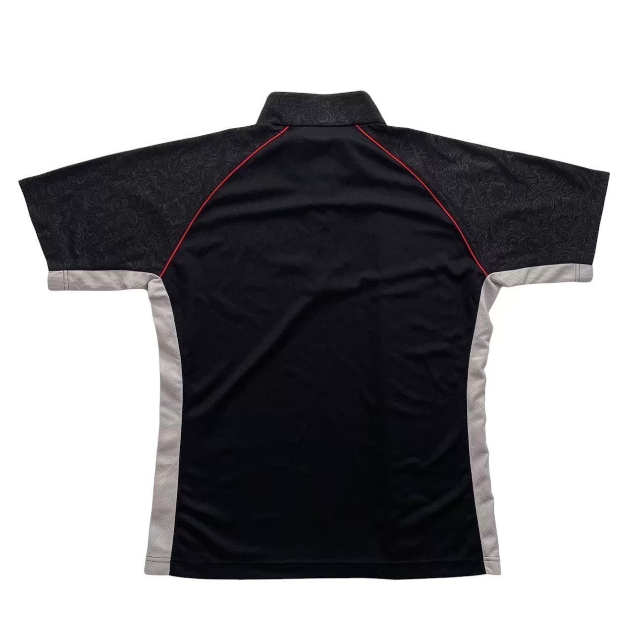 ［中古］adidas アディダス 襟付き半袖シャツ 黒 ブラック トレーニングウェア 半...
