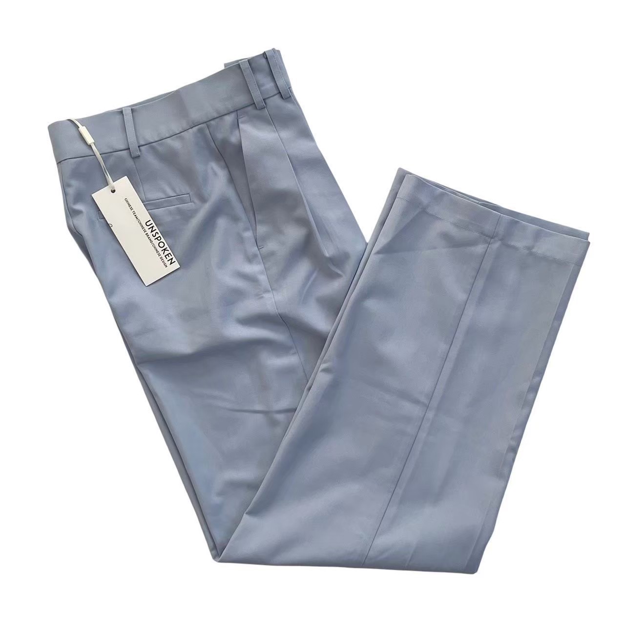 ［中古］UNSPOKEN アンプソクン パンツ 水色 ズボン タグ付き レディース Sサイズ