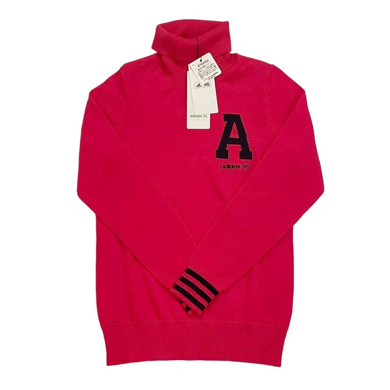 Turtleneck - 「未使用」adidas アディダス タートルネックニットセーター ピンク ゴルフ ゴルフウェア タートルネック ニット セーター 長袖 Mサイズ レディース