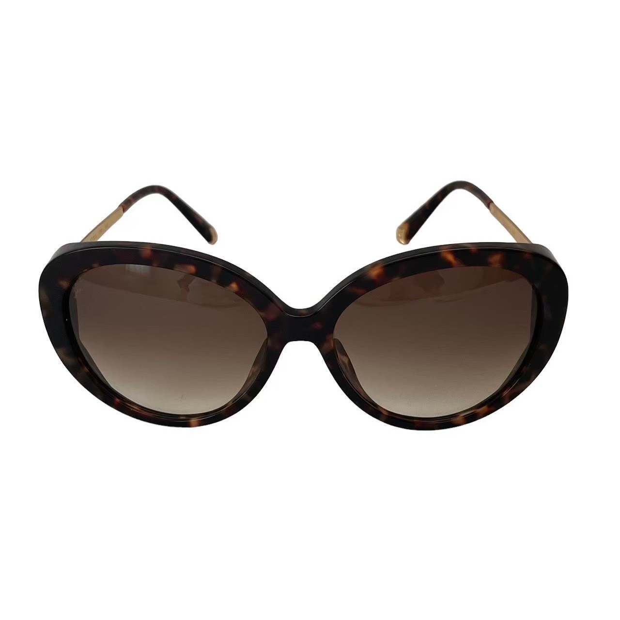 「中古」LOUIS VUITTON ルイヴィトン ビトン サングラス メガネ アイウェア ハイブランド 小物 Z0596E 9D5 ゴールド 金 ブラウン ベッコウ 保存箱あり レディース(4.0)