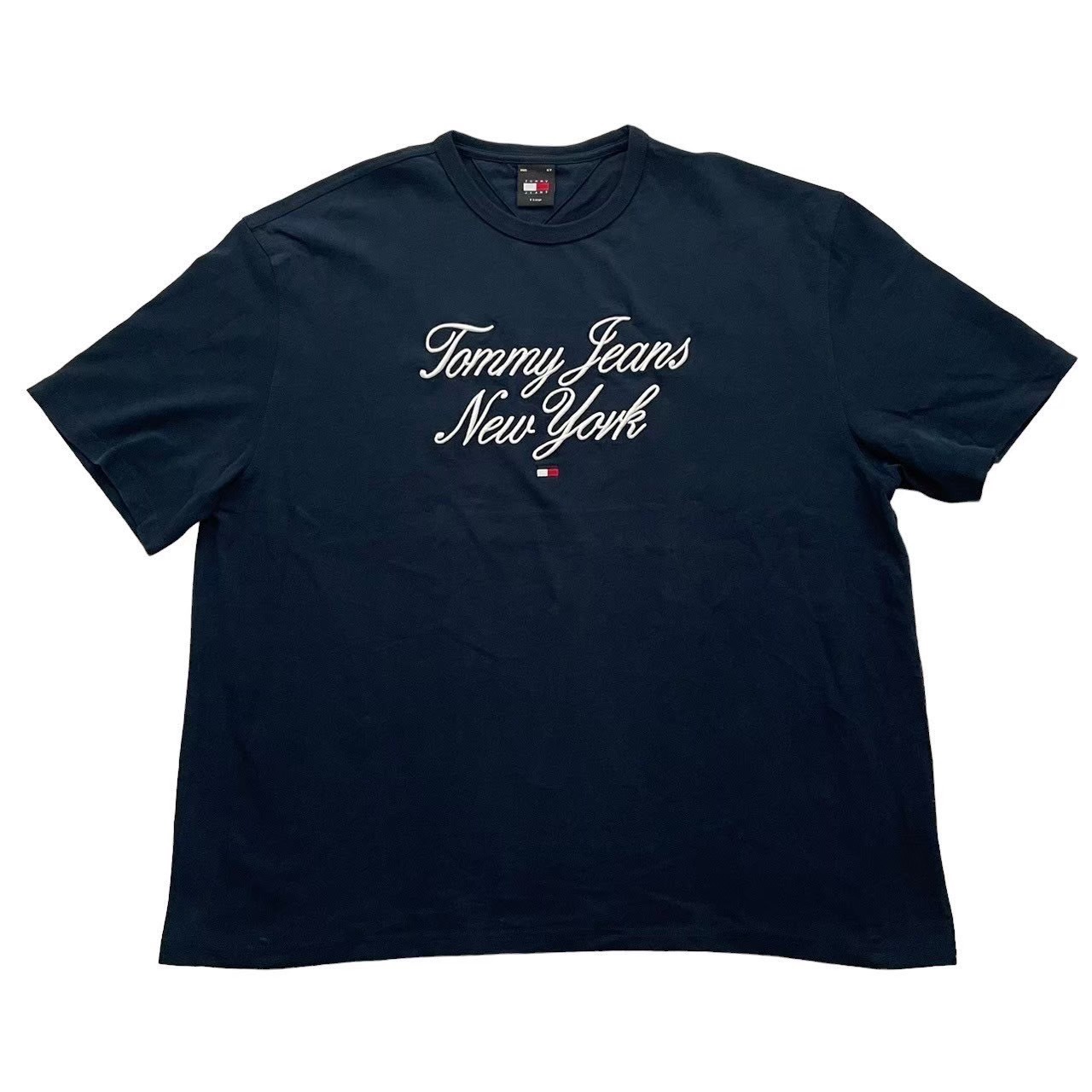 Rakuten - 「中古」TOMMY JEANS トミージーンズ Tシャツ 紺 ネイビー トミーヒルフィガー シャツ 半袖 メンズ XLサイズ ロゴ シンプル メンズ