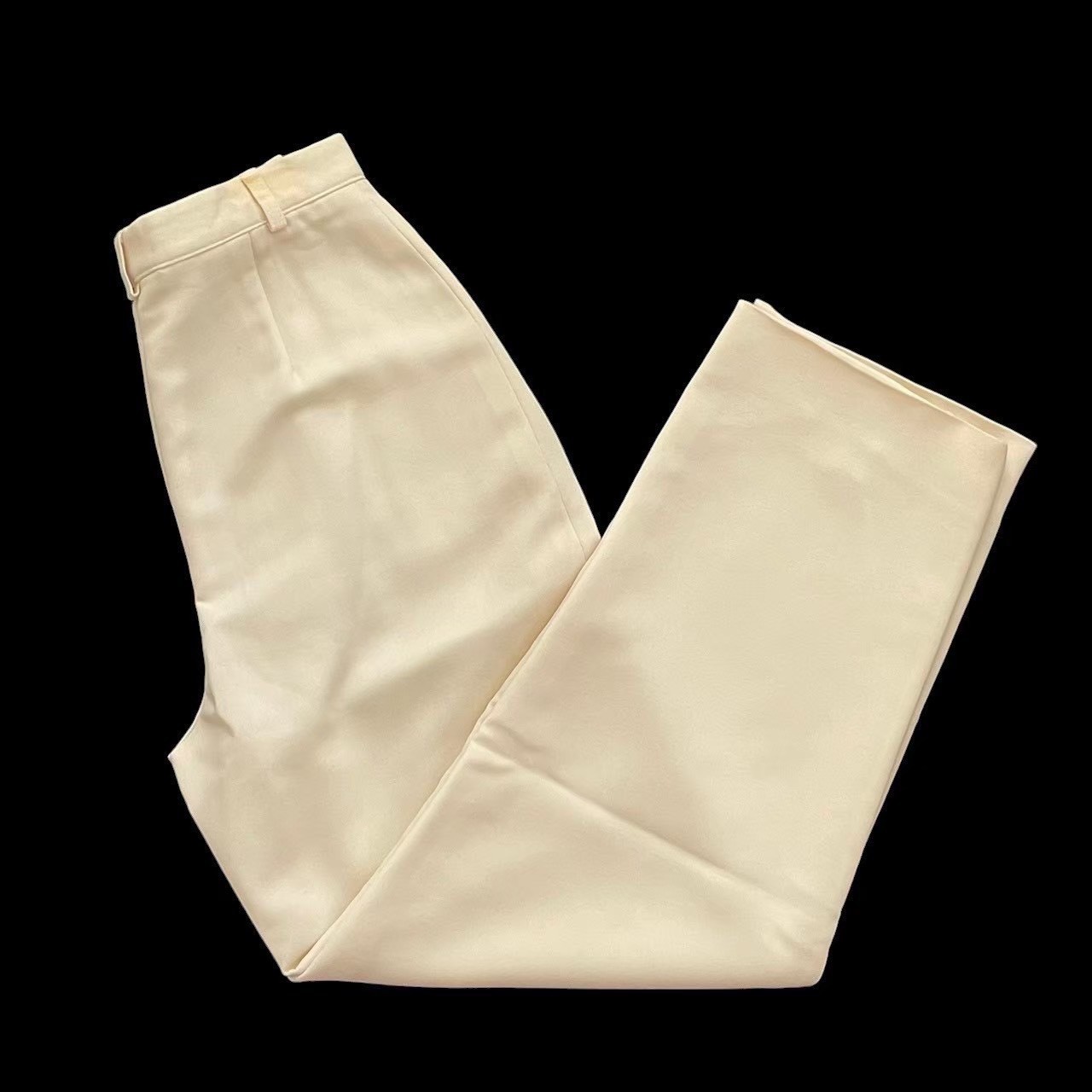 乐天商城 - 「中古」GIORGIO ARMANI ジョルジオアルマーニ ボトムス パンツ クリーム シンプル 長ズボン E2P7000 ウール サイズ38 Mサイズ レディース