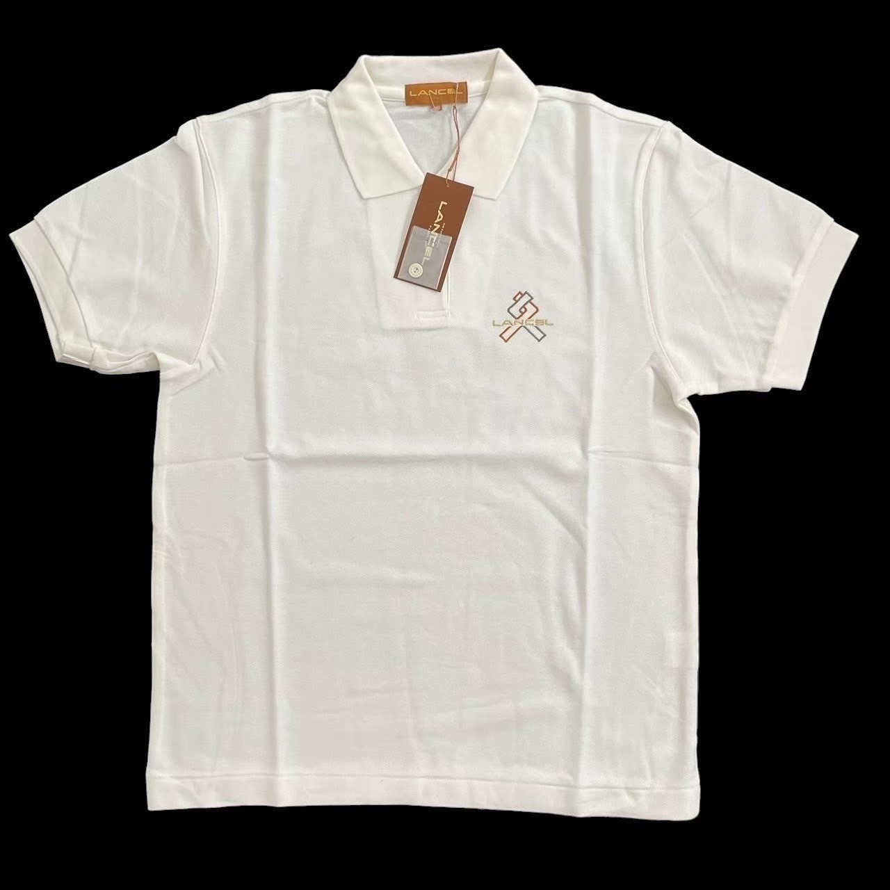 Rakuten - ［中古］LANCEL ランセル トップス ブランド アパレル ロゴ入り半袖ポロシャツ 白 ホワイト ロゴ入り 半袖 ポロシャツ 綿 Mサイズ メンズ