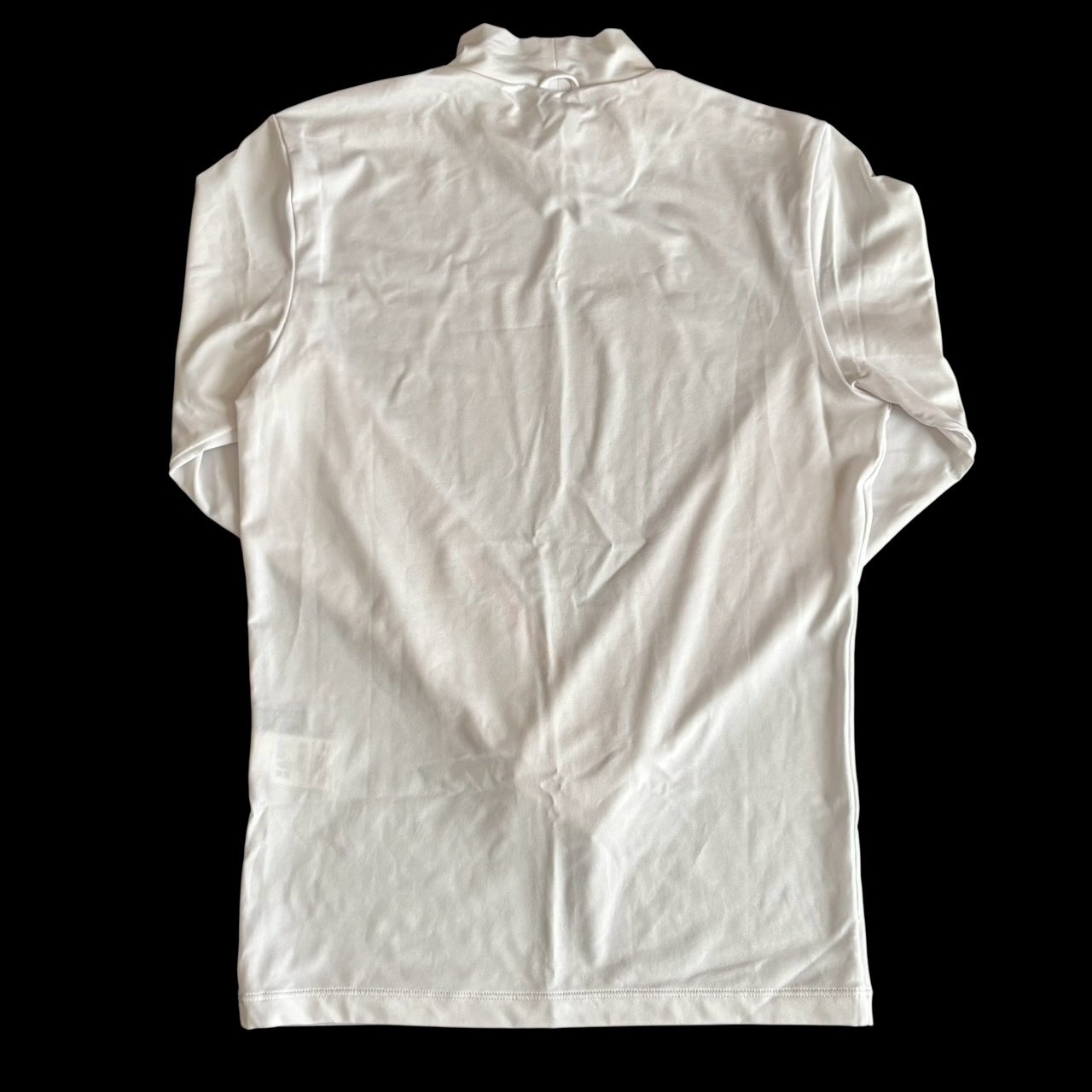 ［中古］Loudmouth ラウドマウス ロゴ入りモックネック 白 オレンジ ホワイト インナーシャツ オフホワイト シャツ ゴルフ 趣味 スポーツ Mサイズ レディース