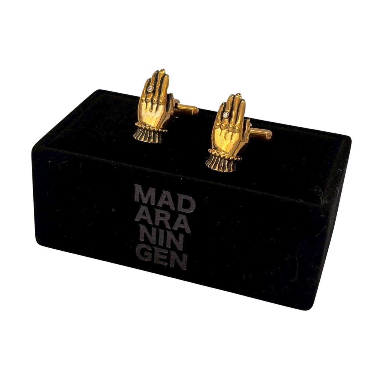 ［中古］MADARANINGEN マダラニンゲン カフス カフスボタン カフスリンクス アクセサリー ハンド GP ラインストーン ゴールド アクセサリー メンズアクセサリー カフス ビジネス スーツ