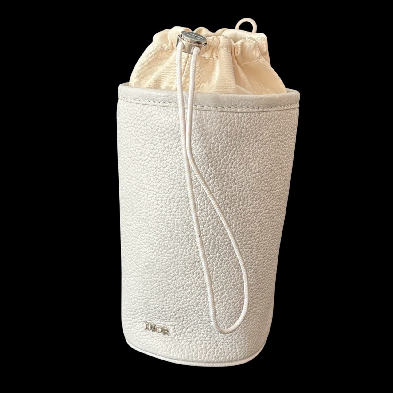 Rakuten - ［中古］【美品】Dior ディオール ボトルホルダー 水筒ケース 小物 ロゴ レザー ナイロン ホワイト　レディースファッション　バッグ　ポーチ