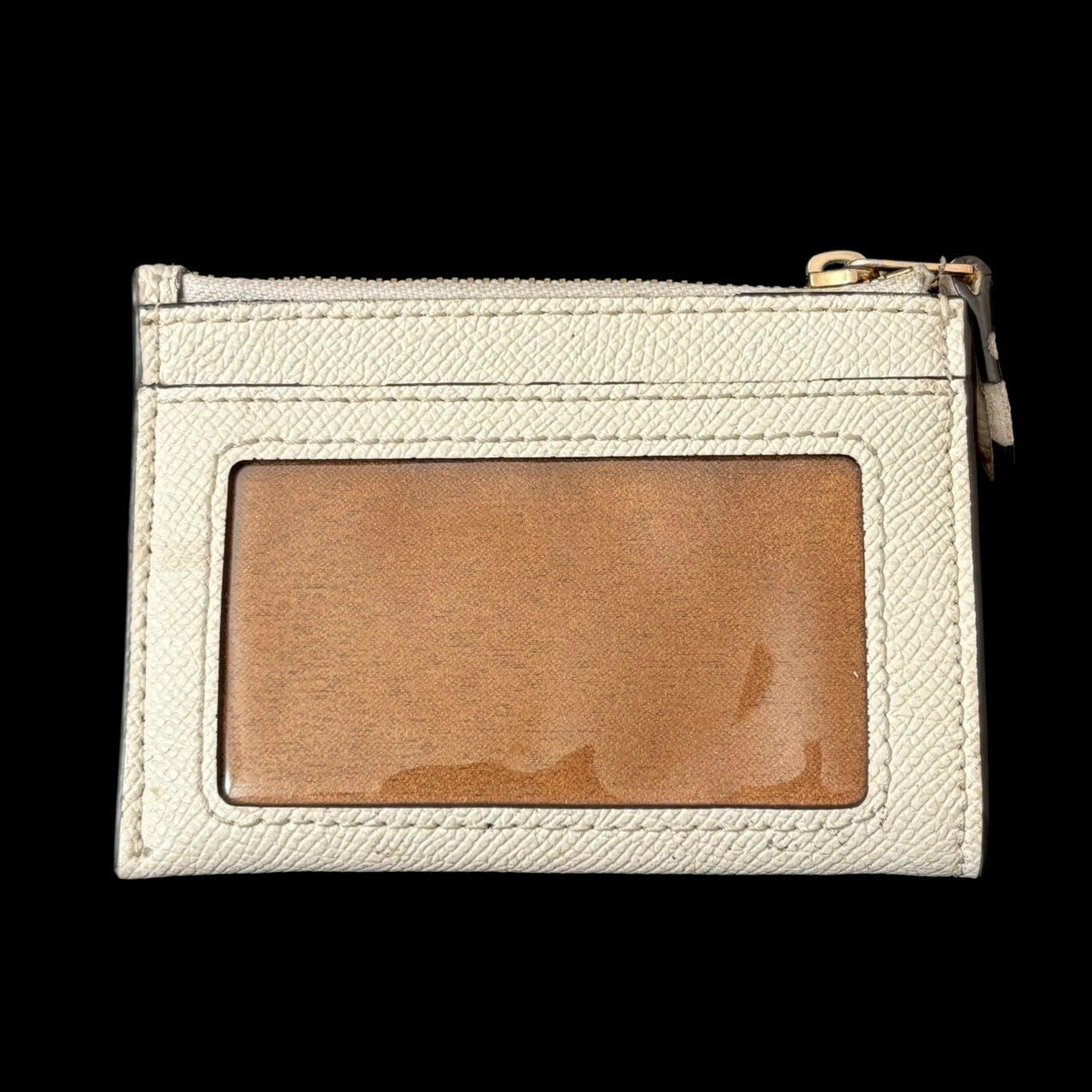 ［中古］COACH コーチ パスケース カードケース コインケース 小銭入れ コンパクト ロゴ レザー ホワイト キーリング付き　レディースファッション　ファッション小物　名刺入れ 2