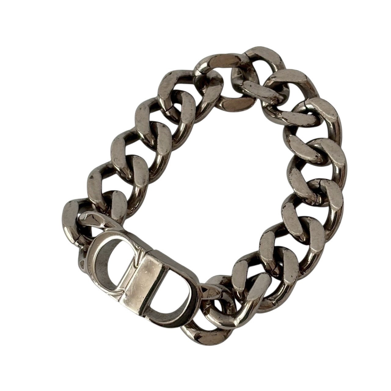 Rakuten - ［中古］Christian Dior ディオール ICON チェーンリンク ブレスレット バングル アクセサリー 小物 チェーン ロゴ メタル シルバー ファッション アクセサリー レディースアクセサリー ブレスレット
