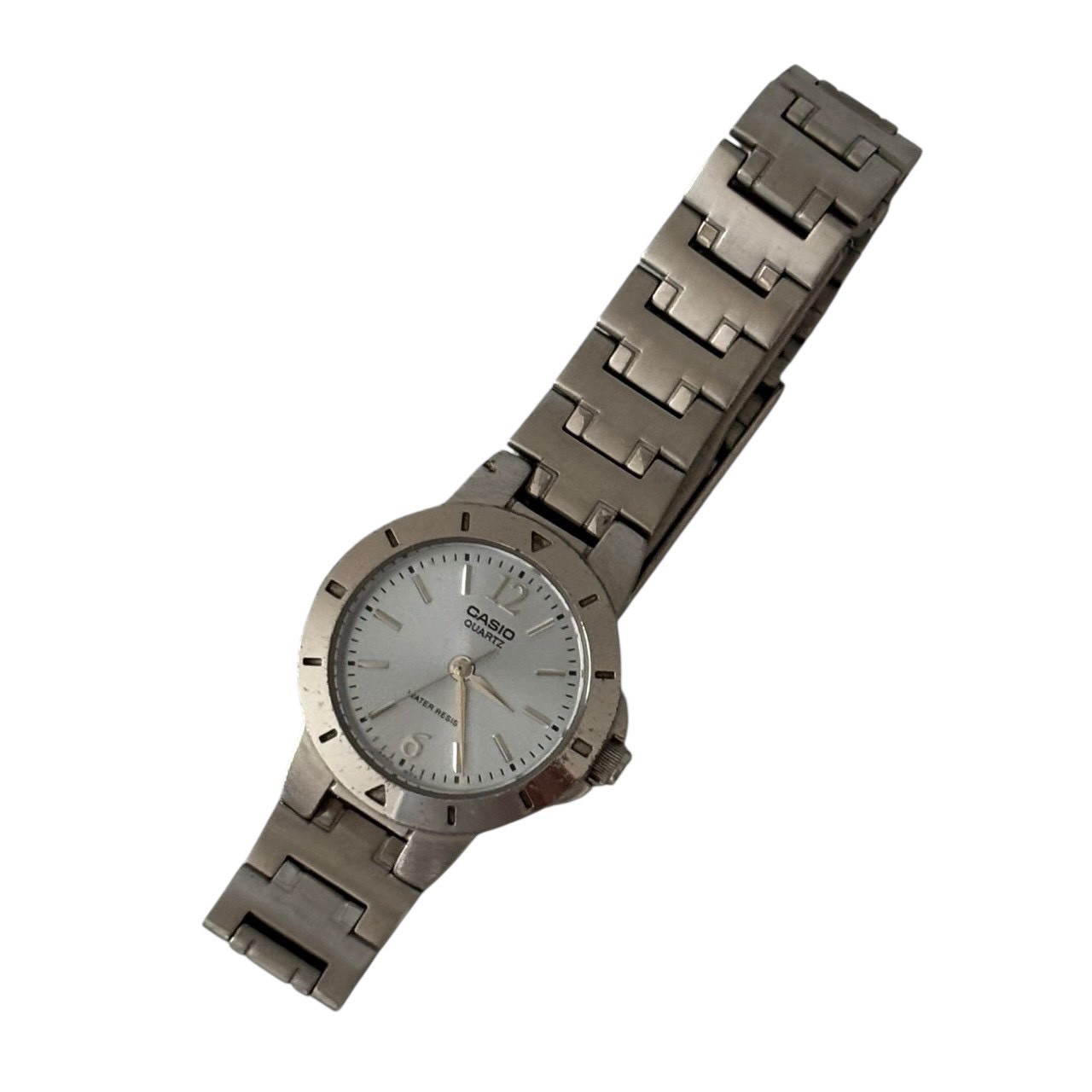 ［中古］【稼働品】CASIO カシオ STANDARD スタンダード LTP-1177 腕時計 時計 アナログ 水色文字盤 ステンレス クオーツ シルバー ブルー ファッション アクセサリー 腕時計 懐中時計 レディース腕時計