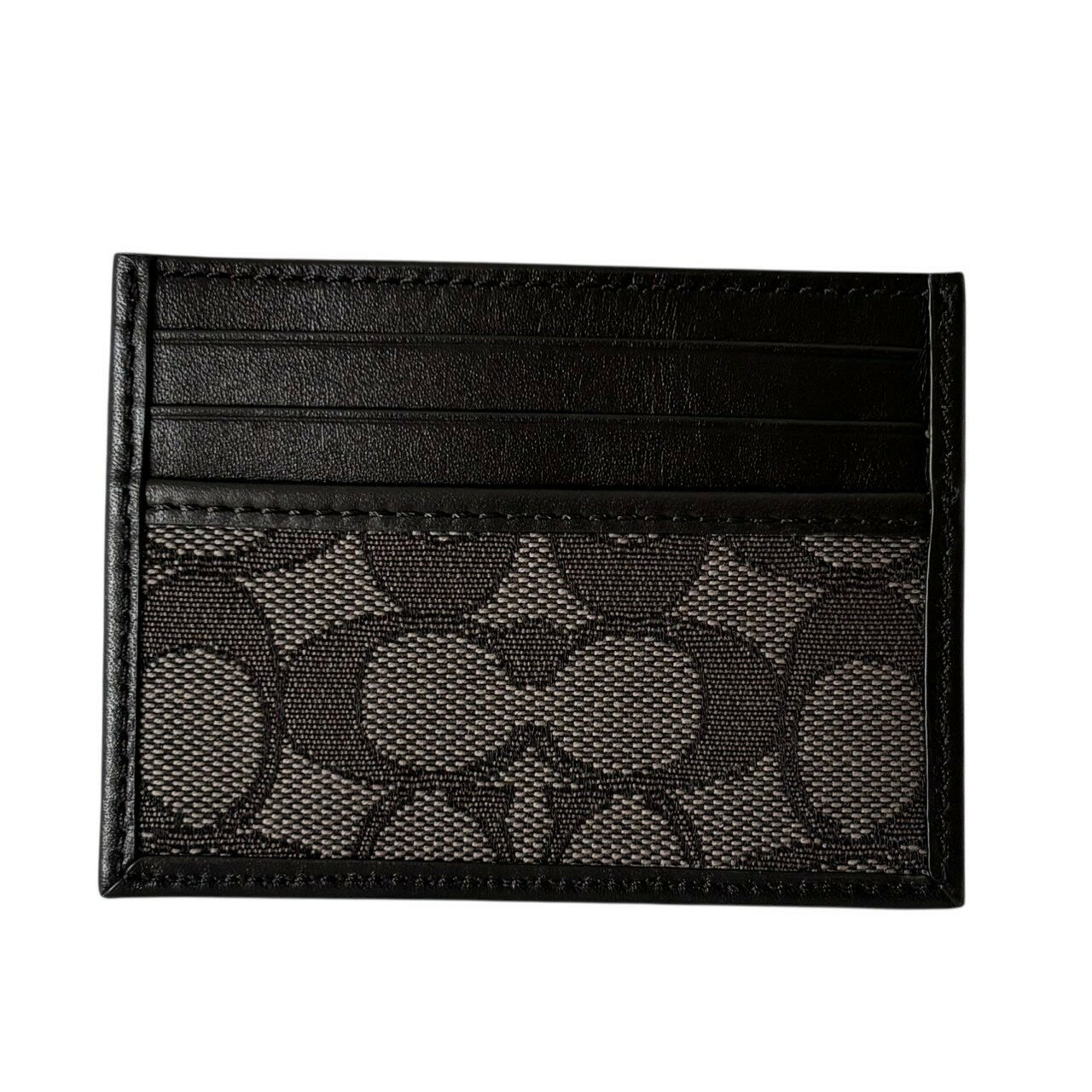 COACH コーチ カードケース パスケース コンパクト シグネチャー ロゴ レザー キャンバス ブラック　メンズファッション　ファッション小物　名刺入れ ■商品情報■ ●タイトル　COACH コーチ カードケース パスケース コンパクト ...